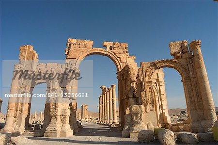 Triumphbogen, archäologische Ruinen, Palmyra, UNESCO Weltkulturerbe, Syrien, Naher Osten