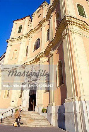 City's finest Baroque church of Holy Trinity (Kostol Trinitarov), Bratislava, Slovakia, Europe