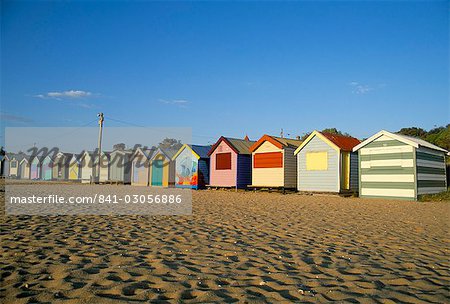 Cabanes de plage à la plage de Brighton, Melbourne, Victoria, Australie et Pacifique