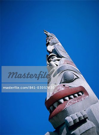 Totem, Queen Charlotte Islands, British Columbia (BC), Kanada, Nordamerika