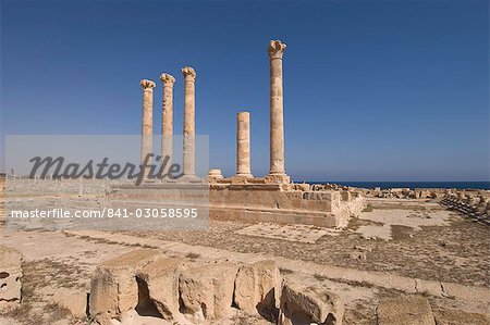 Sabratha Roman site, UNESCO World Heritage Site, Tripolitania, Libya, North Africa, Africa