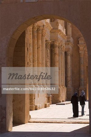 Roman Theatre, Sabratha Roman site, UNESCO World Heritage Site, Tripolitania, Libya, North Africa, Africa
