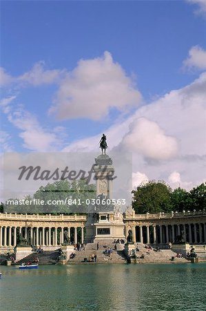 Monument to King Alfonso XII in El Retiro park, Madrid, Spain, Europe