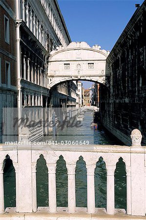 Pont des soupirs, traversant le Rio del Palazzo, Venise, Vénétie, Italie, Europe