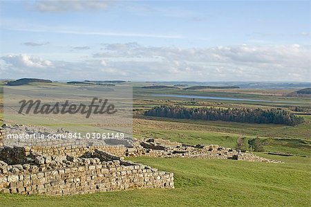 Blick nach Süden vom Römerkastell lag um Grindon Lough, Hadrianswall, UNESCO Weltkulturerbe, Northumbria, England, Vereinigtes Königreich, Europa