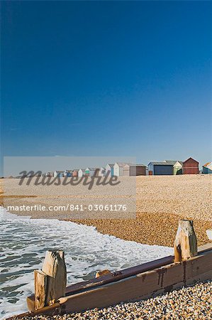 Beach huts, Hayling Island, Hampshire, England, United Kingdom, Europe