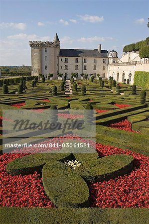 Partie de la grande fleur ornementale et jardins potagers, château de Villandry, patrimoine mondial de l'UNESCO, Indre-et-Loire, vallée de la Loire, France, Europe Partie de la grande fleur ornementale et jardins potagers, château de Villandry, patrimoine mondial de l'UNESCO, Indre-et-Loire, vallée de la Loire, France, Europe
