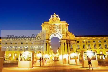 Rua Augusta Arch, Praca faire Comercio, Lisbonne, Portugal, Europe