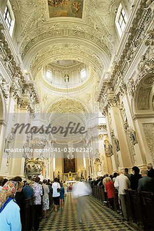 Baroque style interior, St. Peter and Paul church, Vilnius, Lithuania, Baltic States, Europe