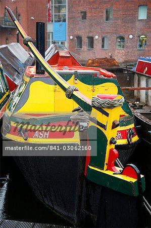 Des bateaux au canal de gaz street, Birmingham, Angleterre, Royaume-Uni, Europe