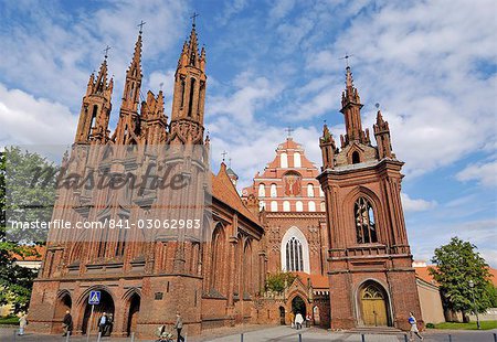 Sainte-Anne et Bernardine églises, Vilnius, patrimoine mondial UNESCO, Lituanie, pays baltes, Europe