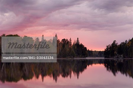 Sunset over Malberg Lake, Boundary Waters Canoe Area Wilderness, Superior National Forest, Minnesota, United States of America, North America