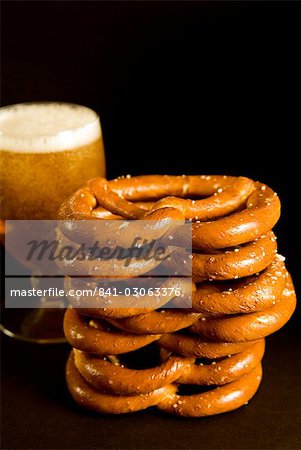 Austrian prezels, salted biscuits and beer, Austria, Europe