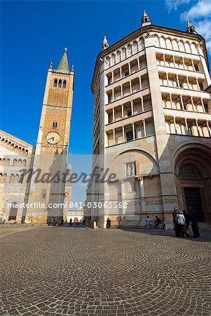 The Duomo and the Baptistry, Parma, Emilia Romagna, Italy, Europe