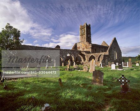 Timoleague Abbey, Abbaye franciscaine datant du 13ème siècle avec XVIe siècle tour, Timoleague, Munster, comté de Cork, Irlande, Europe