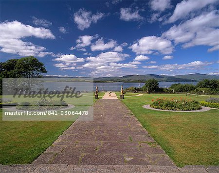 Gardens of Bantry House dating from 1720, Bantry Bay behind, Bantry, County Cork, Munster, Republic of Ireland, Europe