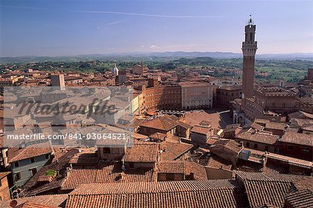 Piazza del Campo et Palazzo Pubblico, Sienne, UNESCO World Heritage Site, Toscane, Italie, Europe