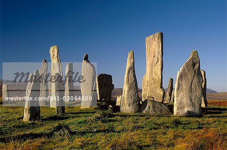 Callanish (Callanais) Standing Stones, erected by Neolithic people between 3000 and 1500 BC, Isle of Lewis, Outer Hebrides, Scotland, United Kingdom, Europe