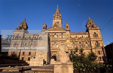 George Square und City Chambers aus 1888, Glasgow, Schottland, Vereinigtes Königreich, Europa