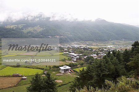 La vallée de Bumthang, Bhoutan, Asie
