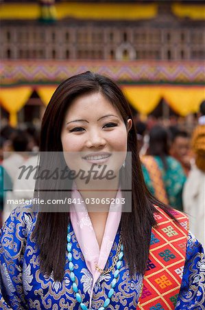 Bhutanese woman, Trashi Chhoe Dzong, Thimphu, Bhutan, Asia