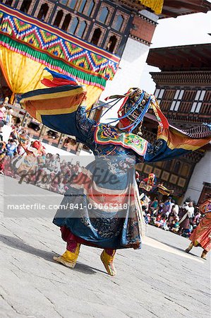 Buddhist festival (Tsechu), Trashi Chhoe Dzong, Thimphu, Bhutan, Asia