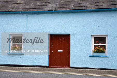 Blue cottage in Thomastown, County Kilkenny, Leinster, Republic of Ireland, Europe
