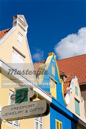 Dutch style architecture, Heerenstraat, Punda District, Willemstad, Curacao, Netherlands Antilles, West Indies, Caribbean, Central America