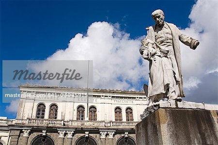 Statue of A. Schoelcher, Former Courthouse, Fort-de-France, Martinique, French Antilles, West Indies, Caribbean, Central America