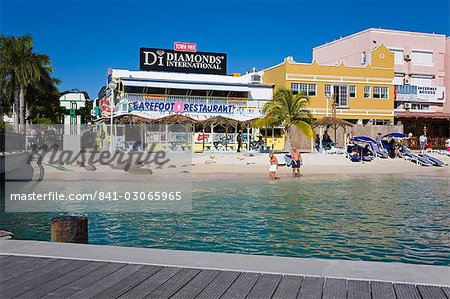 Great Bay Beach, Philipsburg, St. Maarten, Leeward Islands, Netherlands Antilles, West Indies, Caribbean, Central America