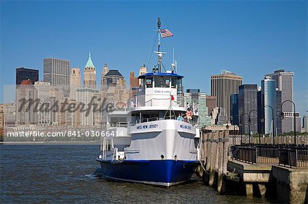 Ferry docking at Liberty Park, Jersey City, New Jersey, United States of America, North America