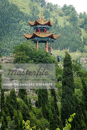 Pagoda on hillside outside Kunming, Kunming, Yunnan, China, Asia