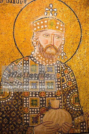 Mosaik von Johannes der Täufer innen Aya Sofya (Sancta Sophia), UNESCO Weltkulturerbe, Istanbul, Türkei, Europa