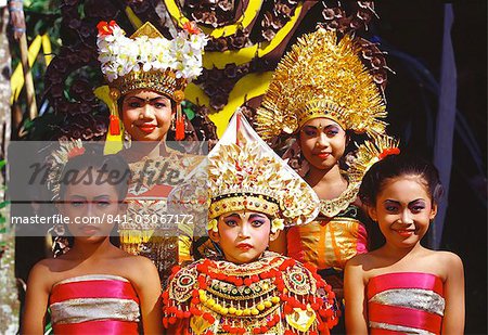 Portrait of Legong dancers, Bali, Indonesia, Southeast Asia, Asia