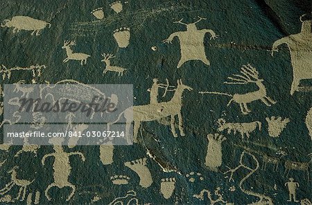 Indian petroglyphs, Newspaper Rock State Park, Utah, United States of America, North America