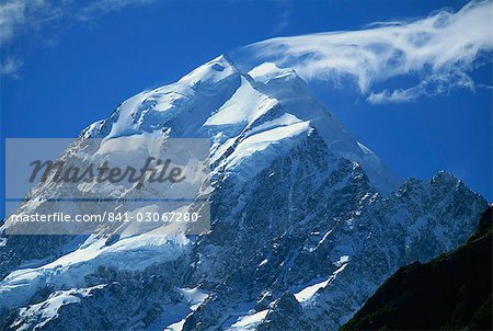 Mount Cook, plus haute montagne en Australasie, Mount Cook National Park, patrimoine mondial de l'UNESCO, Canterbury, île du Sud, Nouvelle-Zélande, Pacifique