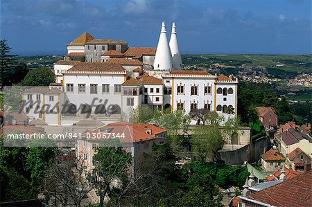 The Sintra National Palace, the summer residence of the kings in the old town (Vila Veiha), Sintra, Portugal, Europe