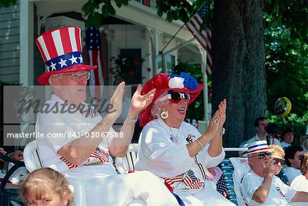 People clapping passing 4th of July parade, Rhode Island, New England, United States of America, North America