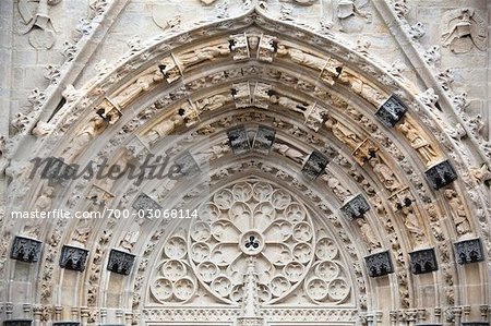 Tympanum, Quimper Cathedral, Quimper, Finistere, Brittany, France