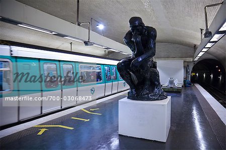 Rodin Sculpture in Varenne Metro Station, Paris, France