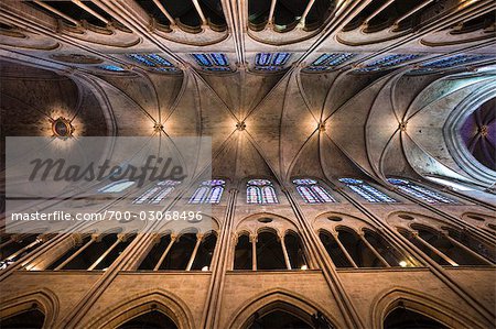 Ceiling of Notre Dame Cathedral, Paris, France