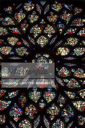 Glasmalerei in Sainte-Chapelle, Paris, Frankreich