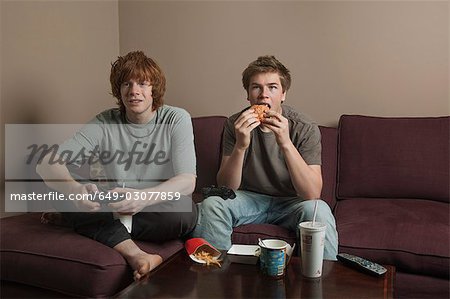 Boys playing video games