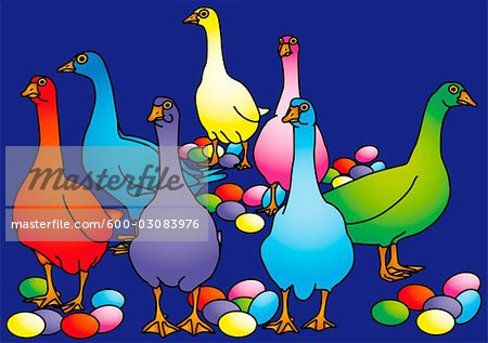Illustration de l'oie aux œufs