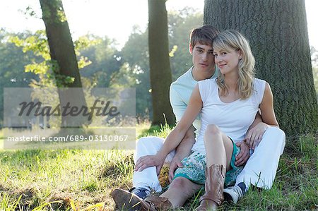 Young couple in park