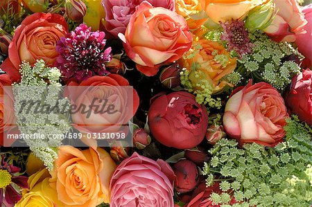 Détail du bouquet de roses