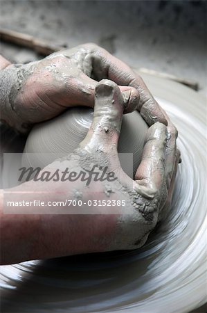 Close-Up of Potter's Hands, Vietri sul Mare, Amalfi Coast, Campania, Italy