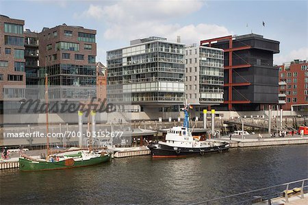 Waterfront in Hafencity, Hamburg, Germany