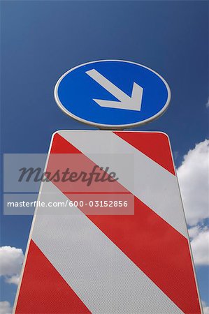 Pass auf die richtige Traffic Sign, Bayern, Deutschland