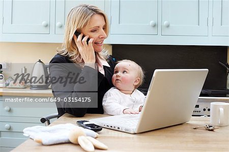 woman working with a baby